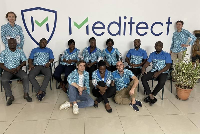 Startup Meditect : Arnaud Pourredon et son équipe à Abidjan