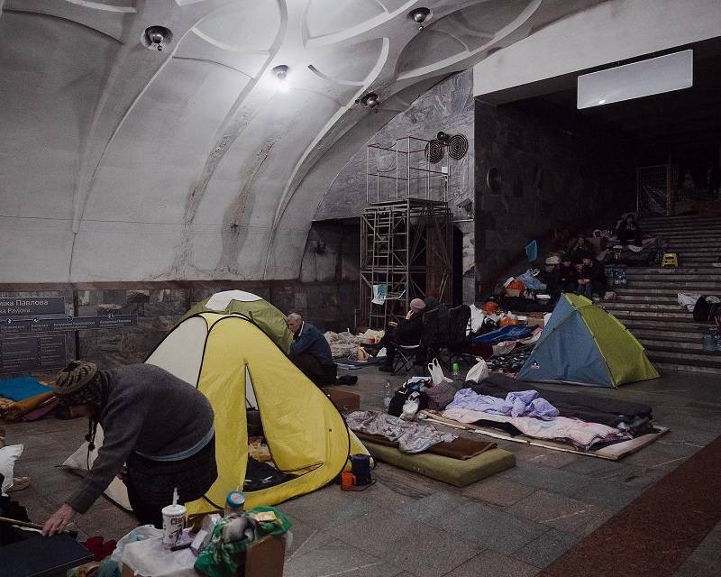 Métro Kiev invasion russe ukraine